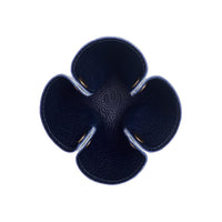 Cobalt | Clover leaf-shaped foldable leather tray with snap-button corners