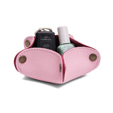 Pinkaboo | Star-shaped foldable leather tray with snap-button corners holding nail polish and car keys