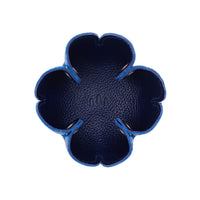 Cobalt | Desert bell-shaped foldable leather tray with snap-button corners