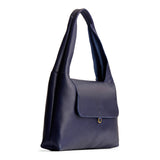 Cobalt Large | Slouchy triangle shaped shoulder bag with a flap