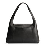 Pebbled--black Large | Slouchy triangle shaped shoulder bag with a flap