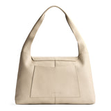 Pebbled Bone Large | Slouchy triangle shaped shoulder bag with a flap