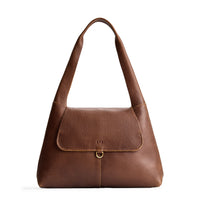 Asheville*Medium | Slouchy triangle shaped shoulder bag with a flap