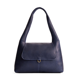 Cobalt*Medium | Slouchy triangle shaped shoulder bag with a flap