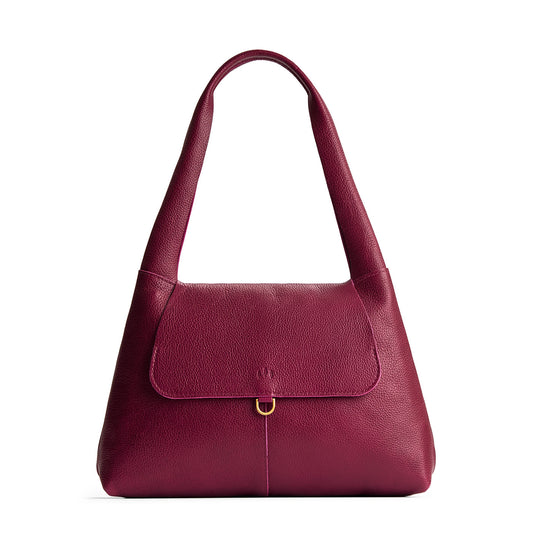 Orchid*Medium | Slouchy triangle shaped shoulder bag with a flap