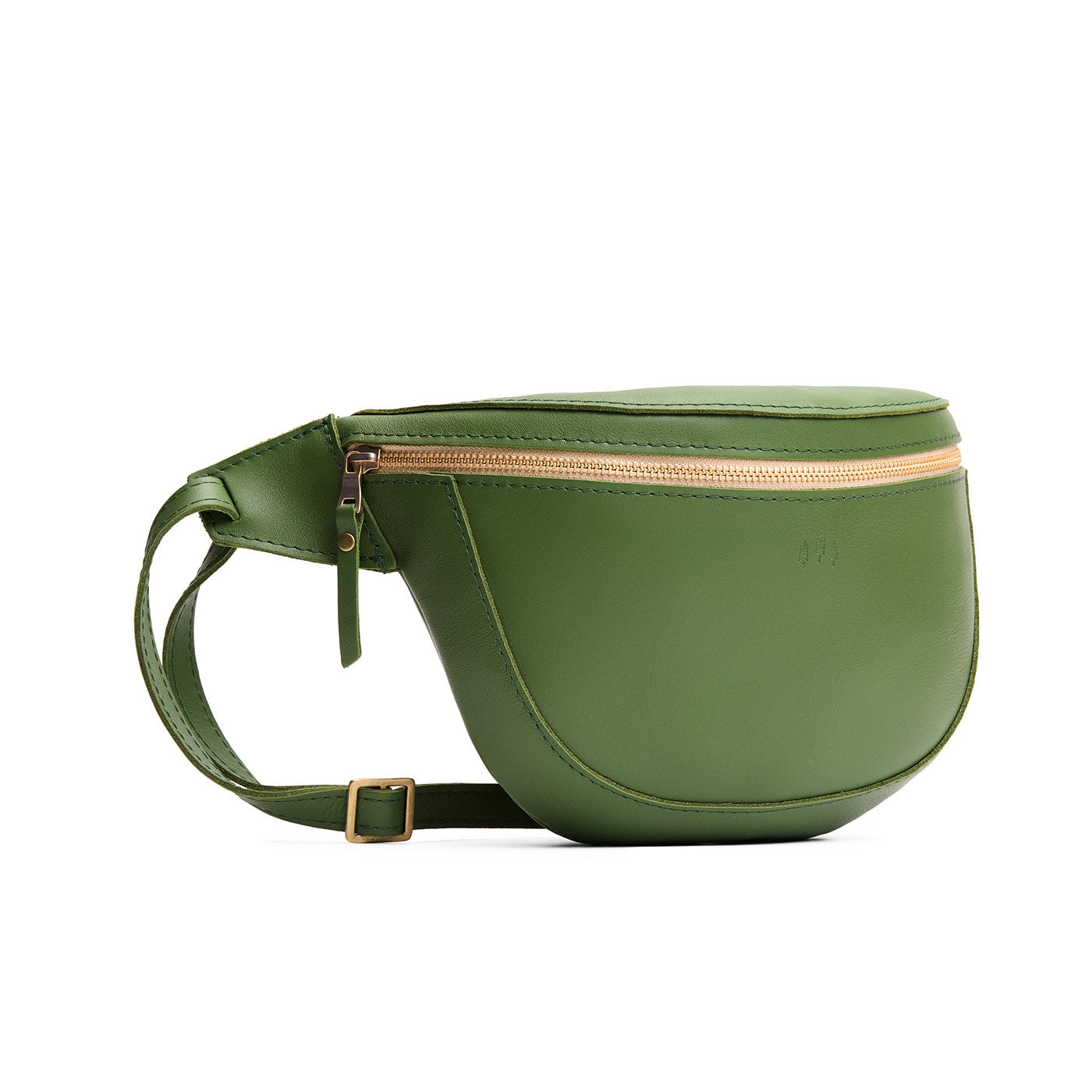 Cactus | Leather fanny pack shaped bag with a front zipper opening