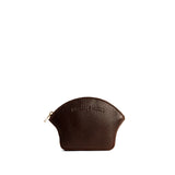Coldbrew Small | Seashell shaped leather makeup bag with curved top zipper and flat bottom