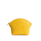 Naples Large | Seashell shaped leather makeup bag with curved top zipper and flat bottom