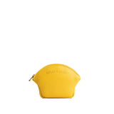 Naples Small | Seashell shaped leather makeup bag with curved top zipper and flat bottom