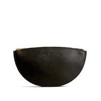 Black*Large | Half circle shaped leather zip pouch