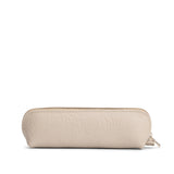 Jasmine | Leather pouch with curved seams and top zipper