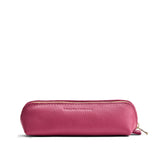 Wild Rose | Leather pouch with curved seams and top zipper
