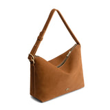 Jackson Large | Medium sized slouchy leather shoulder bag with zipper opening and three metal tree emblems