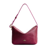 Orchid Small | Petite slouchy leather shoulder bag with zipper opening and three metal tree emblems