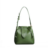 Cactus Small | Symmetrical leather bag with leather drawstring closure and adjustable shoulder strap
