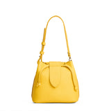 Canary Small | Symmetrical leather bag with leather drawstring closure and adjustable shoulder strap