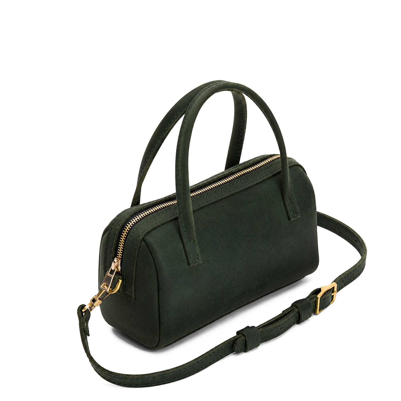 Evergreen*Small | Mini duffle shaped handbag with crossbody strap