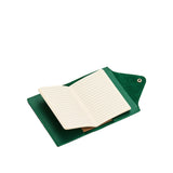 Bacalar Small | Leather journal cover with button snap cover open