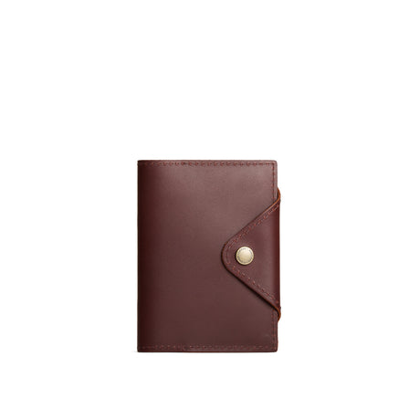 Cognac*Small | Leather journal cover with button snap cover closed