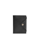 Pebbled--black Small | Leather journal cover with button snap cover closed