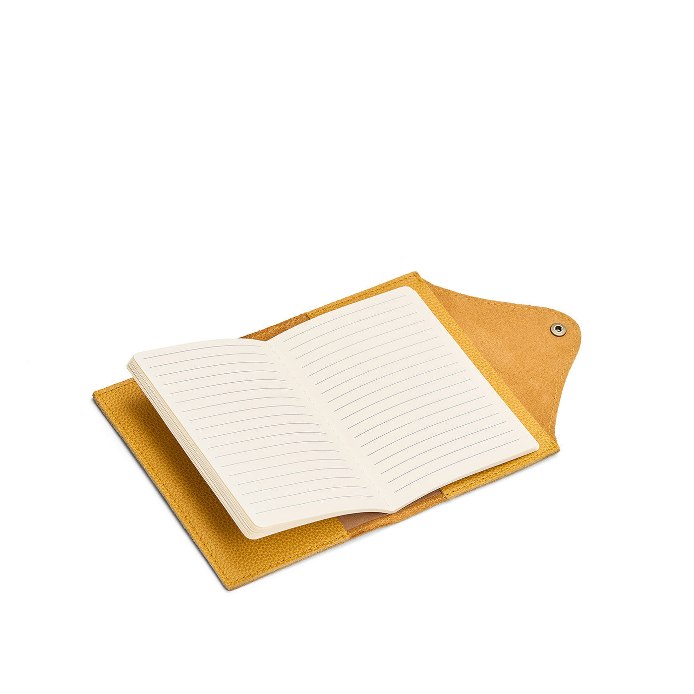Sunshine*Small | Leather journal cover with button snap cover open