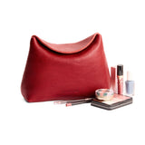 Chili Red | Leather pouch with a folded magnetic closure