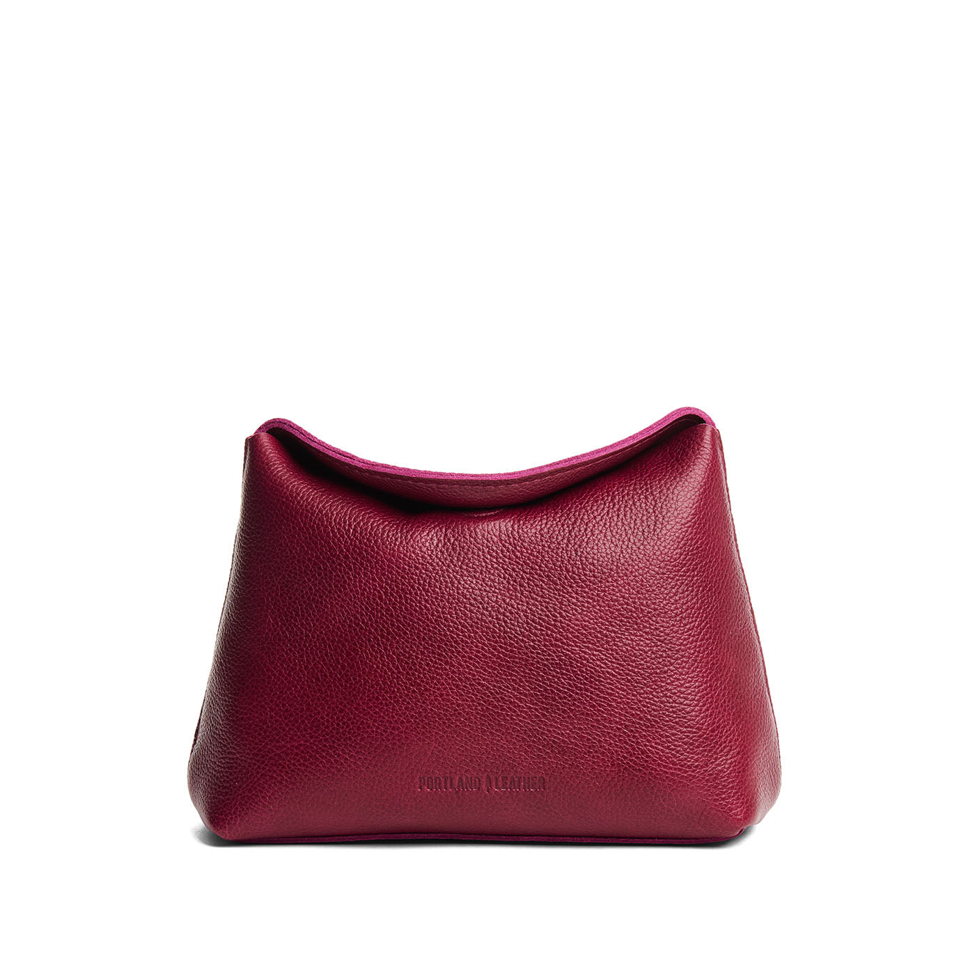 Orchid | Leather pouch with a folded magnetic closure