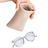 Oatmilk | Leather glasses case with hidden metal spring closure