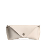 Bone | Leather sunglasses case with snap closure