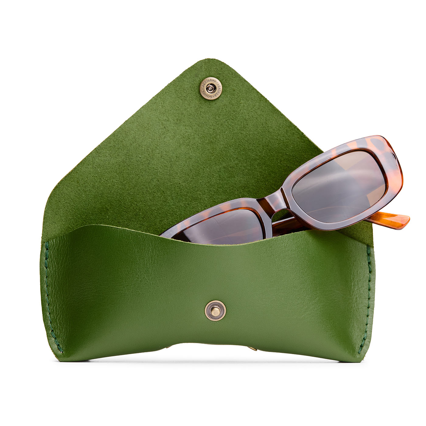 Cactus | Leather sunglasses case with snap closure