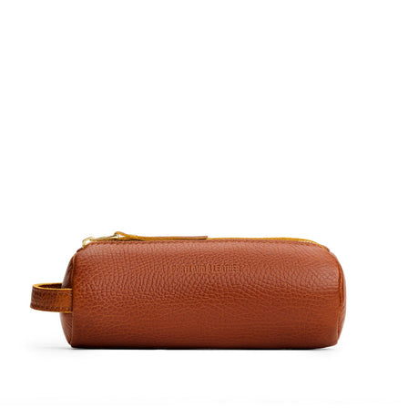 Sienna | Cylindrical leather pouch with zipper and handle