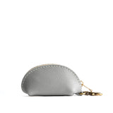 Nimbus | Taco shaped leather pouch with zipper and swivel lobster clasp on white background