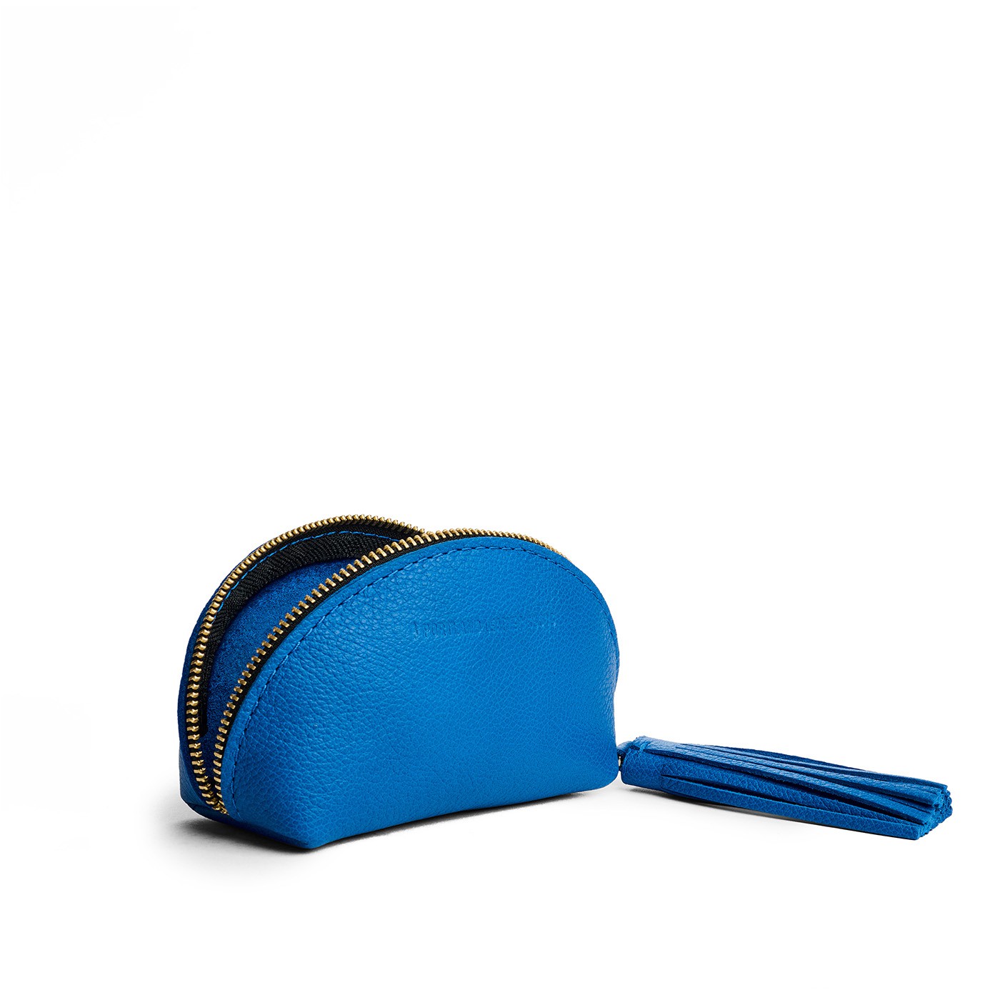 Skydive | Small leather zippered pouch with tassel