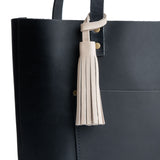 Bone Large | Fringed leather tassel with leather loop