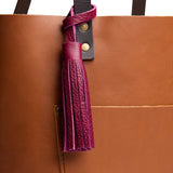 Orchid Large | Fringed leather tassel with leather loop