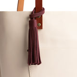 Merlot | Fringed leather tassel with leather loop
