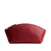 Chili Red*Total Eclipse | Spacious leather makeup bag with curved seams and top zipper