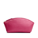 Wild Rose Total Eclipse | Spacious leather makeup bag with curved seams and top zipper