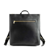 Black Classic  | Square slim leather tote backpack