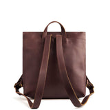 All Color: Cognac Large | Square slim leather tote backpack
