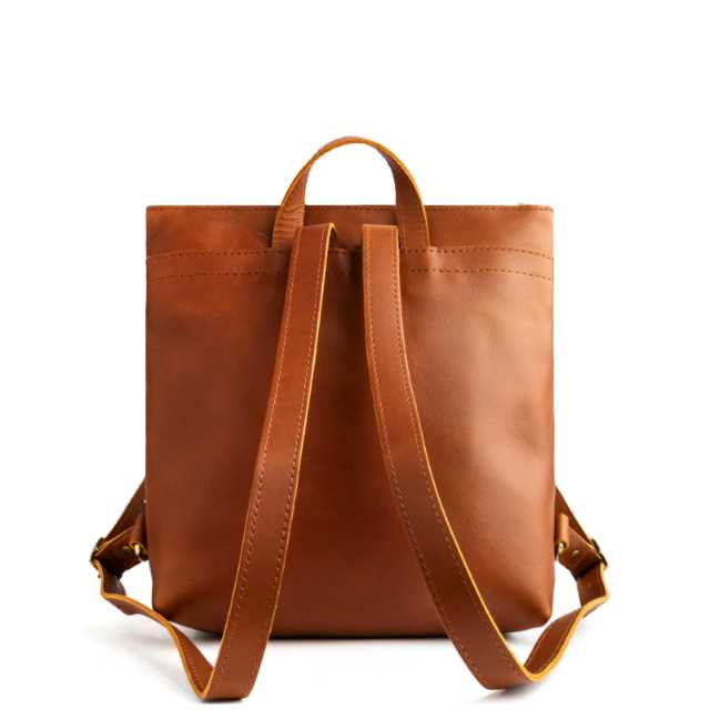 All Color: Honey*Classic | Square slim leather tote backpack