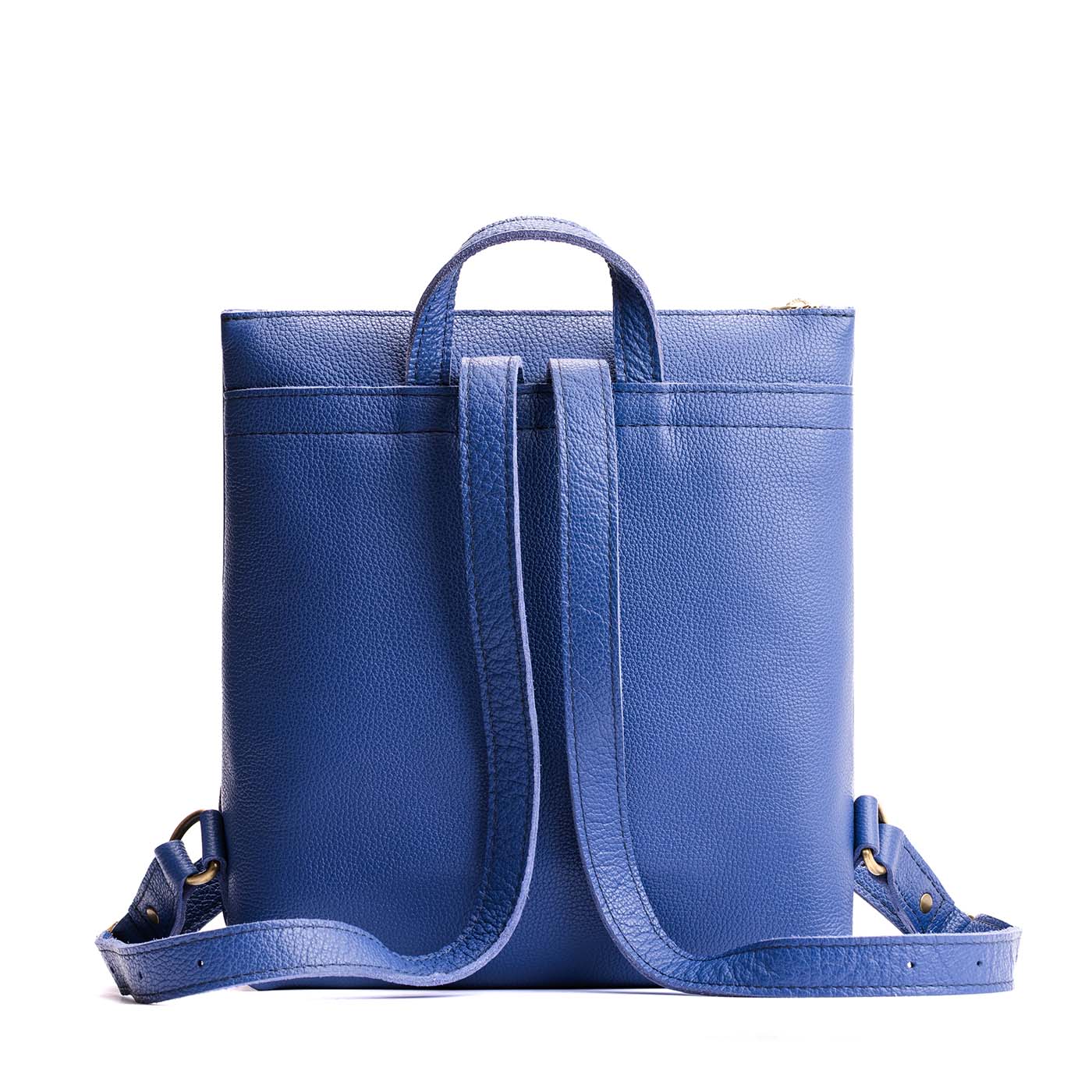 Molino Blue*Classic | Square slim leather tote backpack