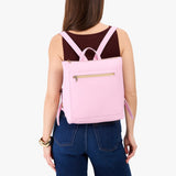 Pinkaboo Classic | Square slim leather tote backpack
