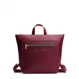 Cabernet Small | Small square slim leather tote backpack