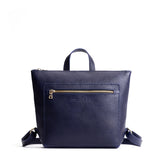 Cobalt Small | Small square slim leather tote backpack