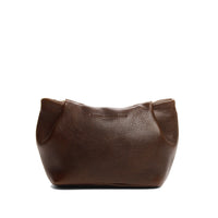 Coldbrew | Leather makeup bag with folded sides and zipper closure