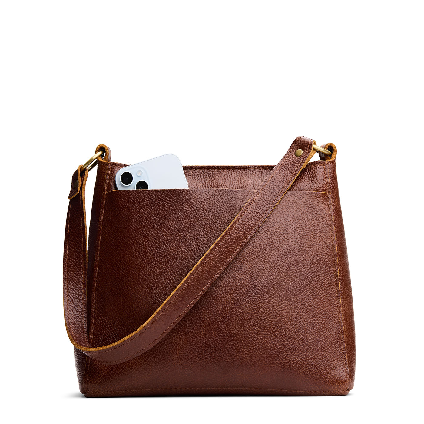 Asheville*Classic | Triangular shoulder bag with antiqued brass finished hardware