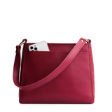 Berry Good Classic | Triangular shoulder bag with antiqued brass finished hardware