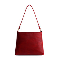 Chili Red*Classic | Triangular shoulder bag with antiqued brass finished hardware