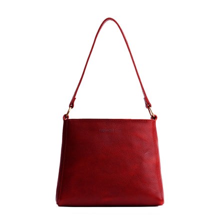 Chili Red*Classic | Triangular shoulder bag with antiqued brass finished hardware